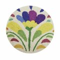 Puesta En Escena 14 in. Otomi Flower Round Polyester Filler Round Hook Pillow PU3125100